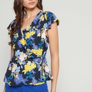 Banana Republic Floral Wrap Top